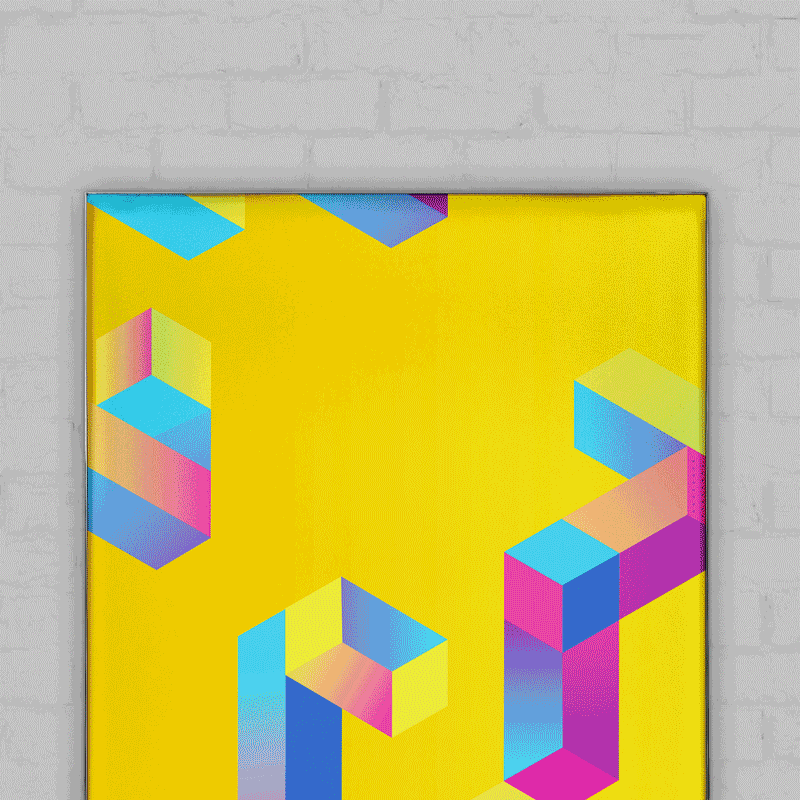 Pixlip Poster mit verschiedenen Textildrucke