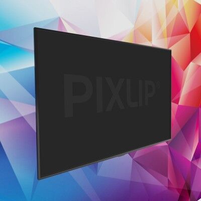 Pixlip Lightbox, daran Monitor befestigt