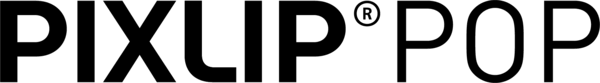 PIXLIP POP Logo schwarz auf weiß