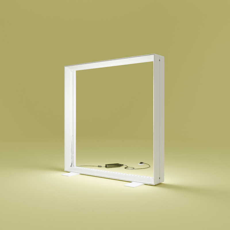 PIXLIP GO Lightbox ohne Textildruck im gelbem Raum